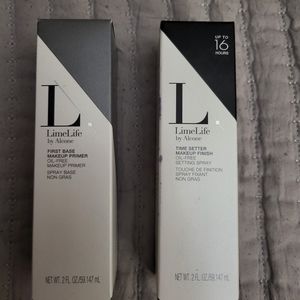 2 FL Oz each First Base Primer/Time Setter Makeup Finish Limelife by Alcone new